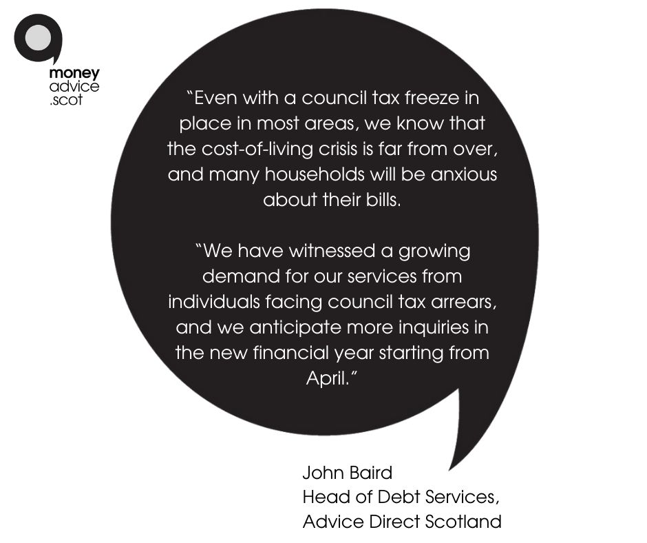John Baird, Head of Debt Services with Advice Direct Scotland's Comment on Council Tax Debt